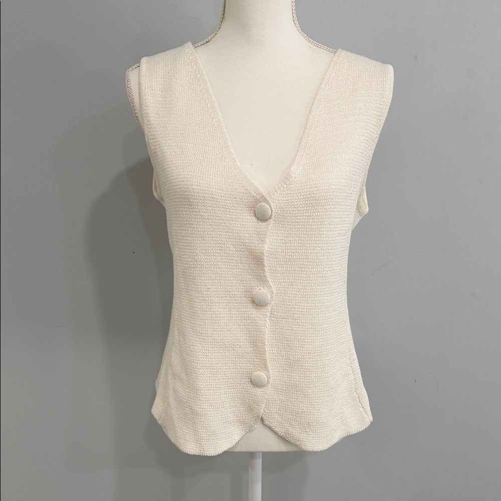 Zara Cream Sleeveless Knit Vest